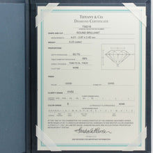 Lade das Bild in den Galerie-Viewer, Tiffany & Co. Verlobungsring Platin 950- Gr.53 - Box & Zertifikat 0,23 ct - VS2