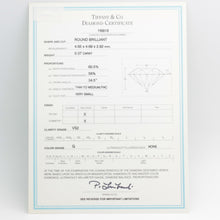 Lade das Bild in den Galerie-Viewer, Tiffany & Co.Verlobungsring Platin 950 - Gr.49 - Box & Zertifikat 0,37 ct - VS2