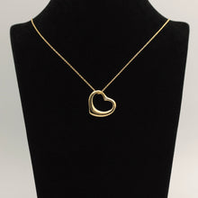 Lade das Bild in den Galerie-Viewer, Tiffany & Co Halskette Elsa Peretti mit großen offenem Herz und Diamanten in 18KT Gold mit Box