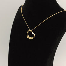 Lade das Bild in den Galerie-Viewer, Tiffany & Co Halskette Elsa Peretti mit großen offenem Herz und Diamanten in 18KT Gold mit Box