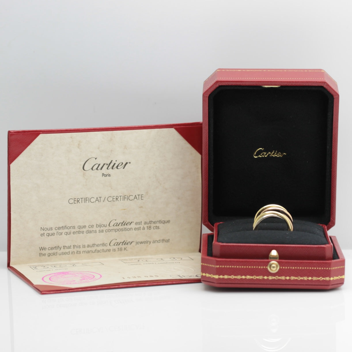 Cartier Trinity Ohrclips 18KT Gold mit Cartier Box & Papiere