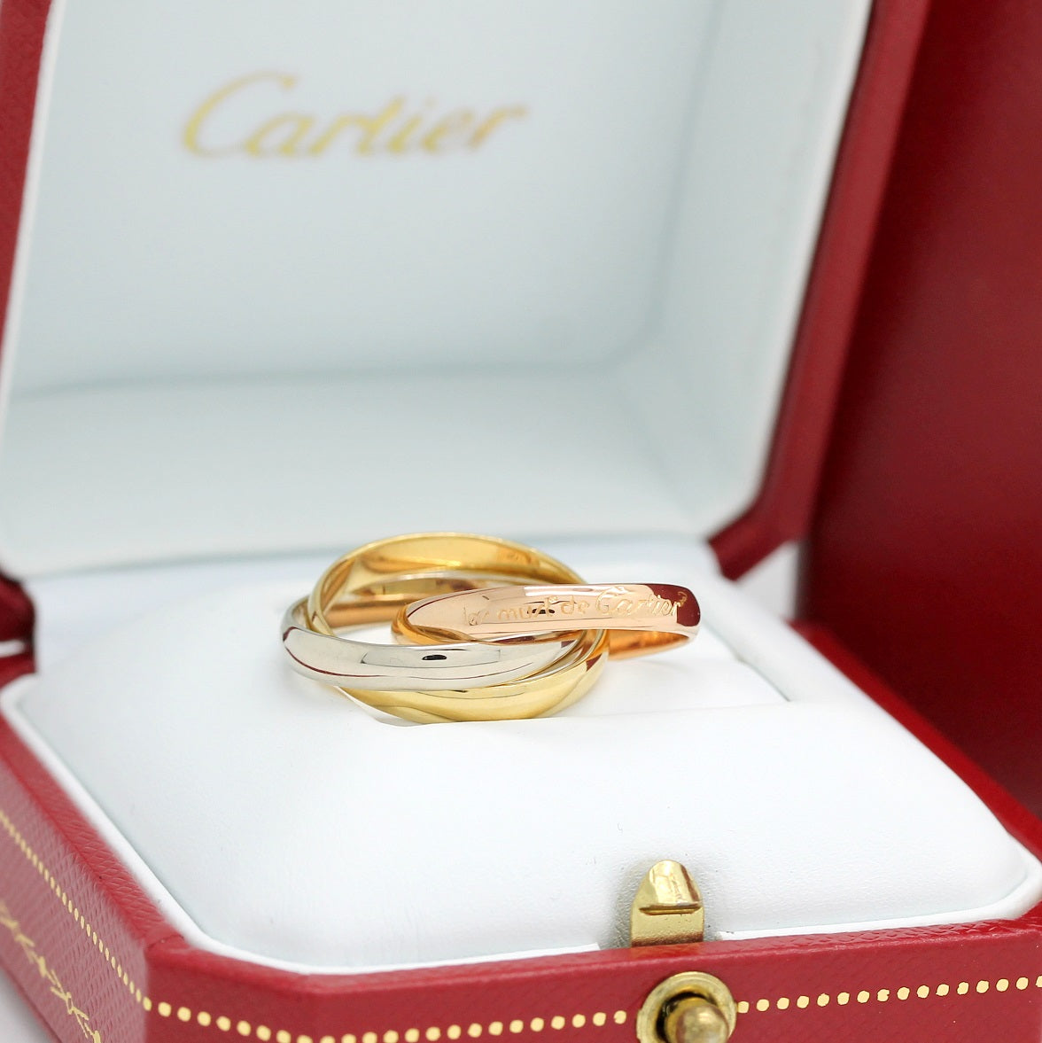 Les must de Cartier Trinity Tricolour 18KT Gold mit Cartier Box in Gr. 52