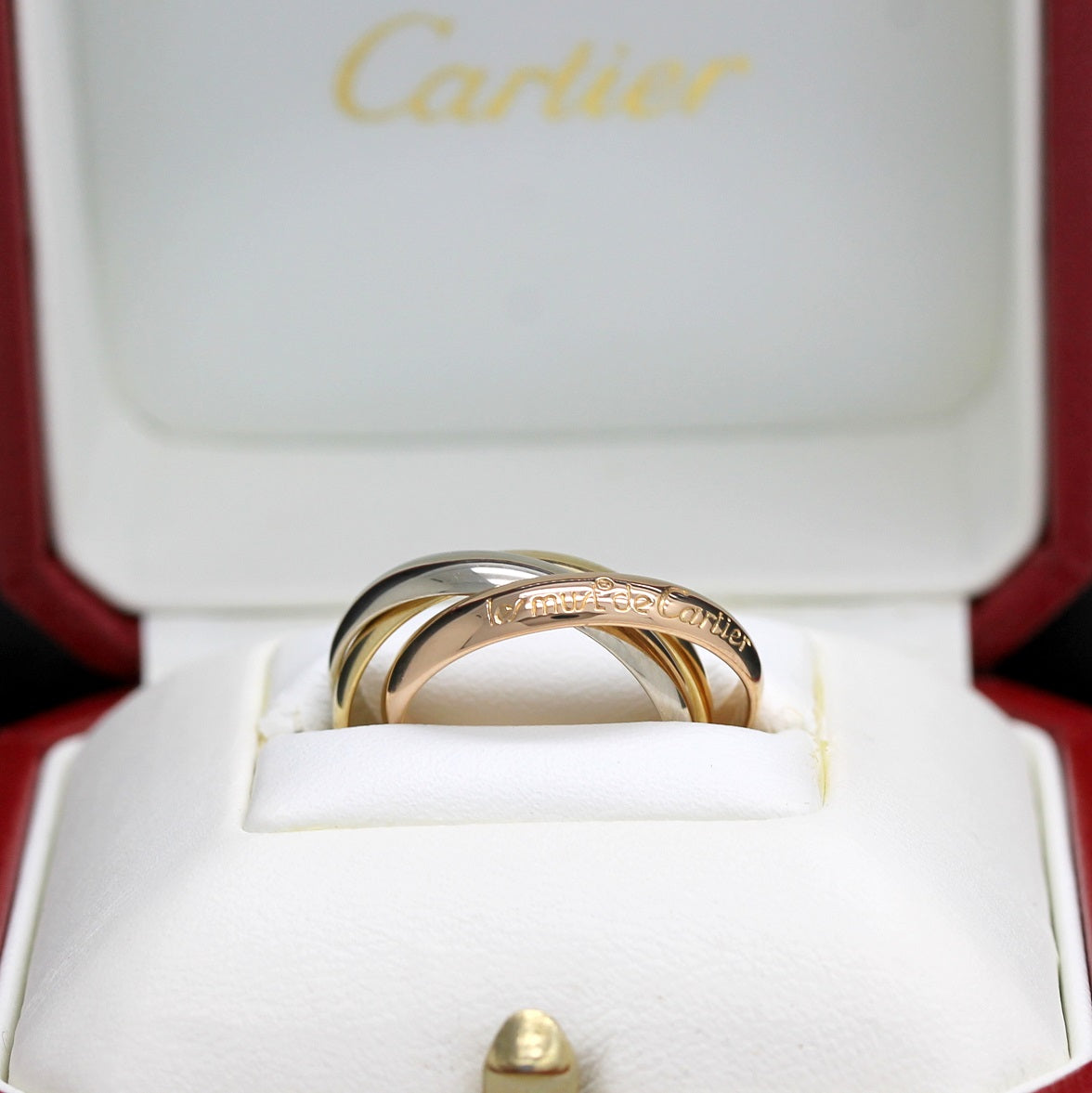 Les must de Cartier Trinity Tricolour 18KT Gold mit Cartier Box in Gr. 55