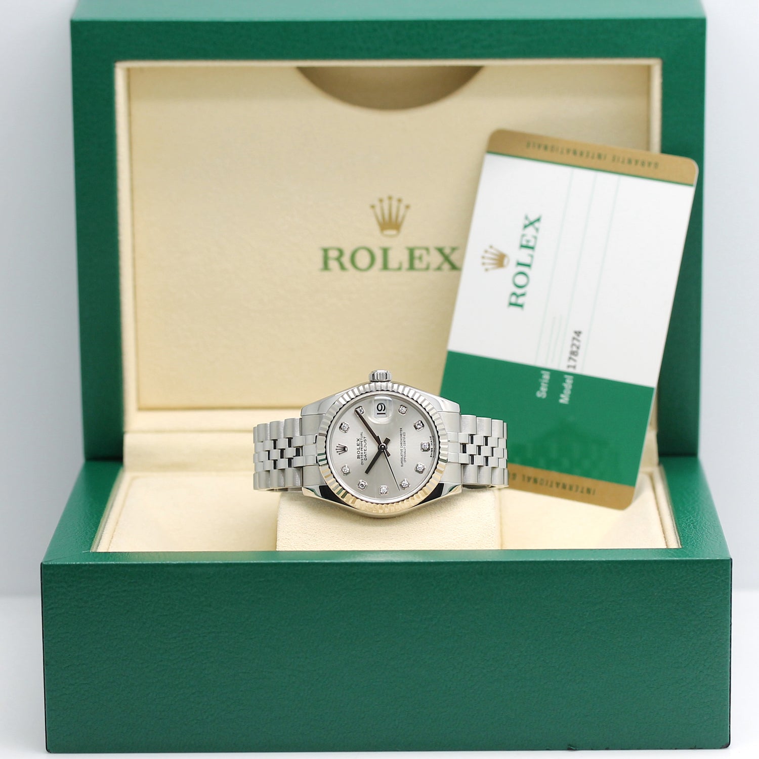 Rolex Datejust Medium Stahl/Weißgold Ref : 178274 mit Rolex Box & Papiere