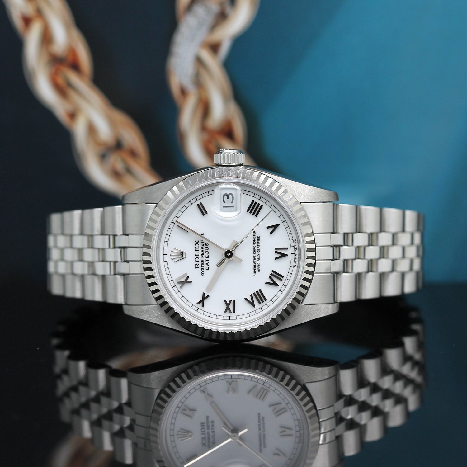 Rolex Datejust Medium Stahl/Weißgold Ref: 68274