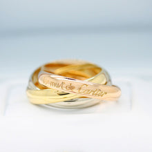 Lade das Bild in den Galerie-Viewer, Les must de Cartier Trinity Tricolour 18KT Gold mit Cartier Box in Gr. 52
