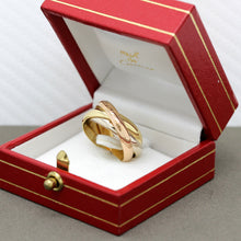 Lade das Bild in den Galerie-Viewer, Les must de Cartier Trinity Tricolour 18KT Gold mit Cartier Box in Gr. 55
