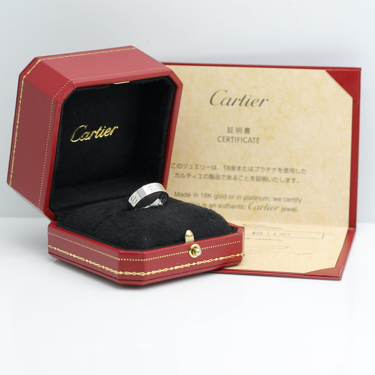 Cartier Love Ring in 18KT Weißgold mit Cartier Box in Gr. 54 Box & Papiere