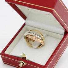 Lade das Bild in den Galerie-Viewer, Les must de Cartier Trinity Tricolour 18KT Gold mit Cartier Box in Gr. 52
