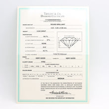 Lade das Bild in den Galerie-Viewer, Tiffany &amp; Co. Verlobungsring Platin 950-Gr.52 - Box &amp; Zertifikat 0.28 ct - VVS2

